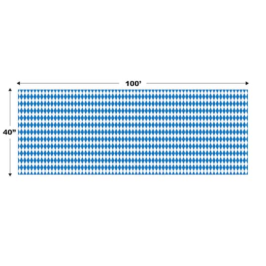 Beistle 40" x 100ft. Blue & White Oktoberfest Plastic Table Roll